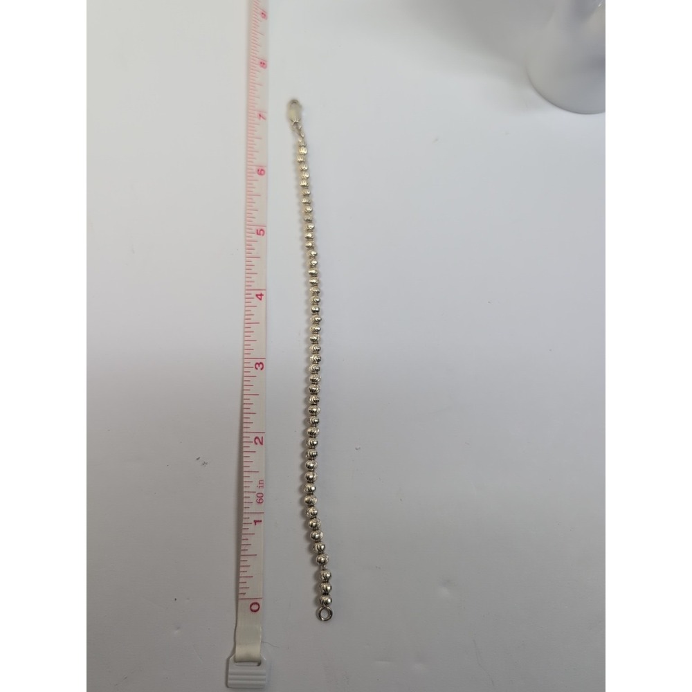 925 RL‎ Sterling Silver Ball Bead Chain Bracelet 7in
